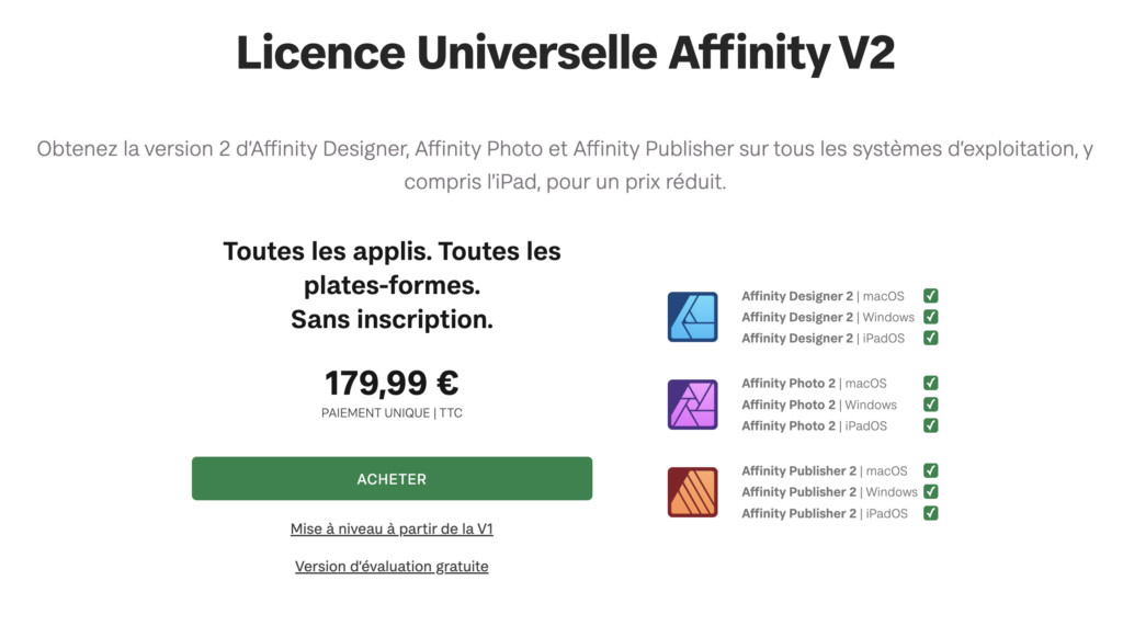 Licence universelle affinity v2